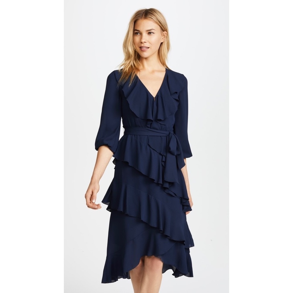 Alice + Olivia Ruffle midi Dress